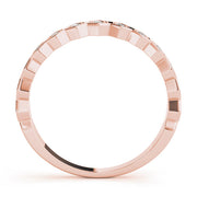 Hexagon Shaped Stackable Half Eternity Ring in Gold & Platinum