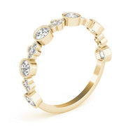 Round & Clover Milgrain Half Eternity Ring in Gold & Platinum
