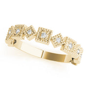 Vintage-Inspired Milgrain Half Eternity Ring in 10K/14K gold and platinum with certified lab-grown or natural diamonds