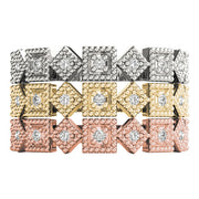 Vintage-Inspired Milgrain Half Eternity Ring in Gold & Platinum