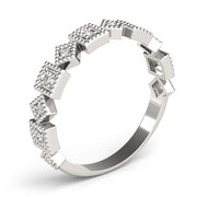 Vintage-Inspired Milgrain Half Eternity Ring in Gold & Platinum