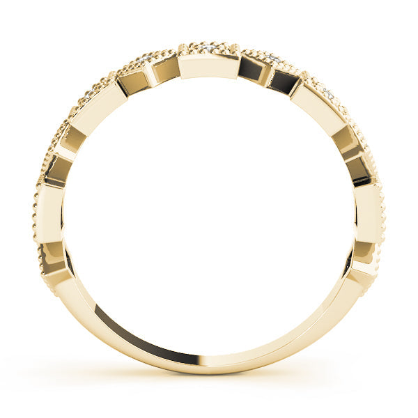Vintage-Inspired Milgrain Half Eternity Ring in Gold & Platinum