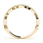 Vintage-Inspired Milgrain Half Eternity Ring in Gold & Platinum