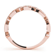 Vintage-Inspired Milgrain Half Eternity Ring in Gold & Platinum