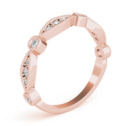 Stackable Milgrain Half Eternity Ring in Gold & Platinum