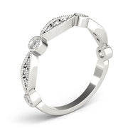 Stackable Milgrain Half Eternity Ring in Gold & Platinum