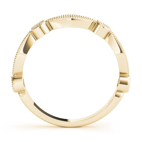 Stackable Milgrain Half Eternity Ring in Gold & Platinum