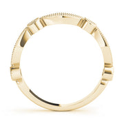 Stackable Milgrain Half Eternity Ring in Gold & Platinum