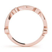 Stackable Milgrain Half Eternity Ring in Gold & Platinum