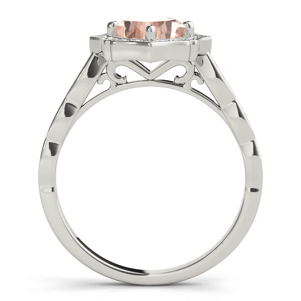 Dazzling Scalloped Halo Ring Cushion Diamond Engagement Ring in 10K/14K gold and platinum with certified lab-grown or natural diamonds