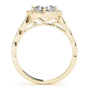 Dazzling Scalloped Halo Ring Cushion Diamond Engagement Ring in 10K/14K gold and platinum with certified lab-grown or natural diamonds