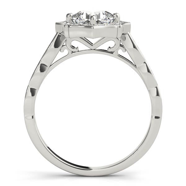 Dazzling Scalloped Halo Ring Cushion Diamond Engagement Ring in 10K/14K gold and platinum with certified lab-grown or natural diamonds