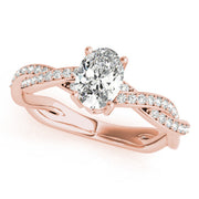 Splendid Ring With Braided Shank Oval Diamond Engagement Ring in 10K/14K gold and platinum with certified lab-grown or natural diamonds