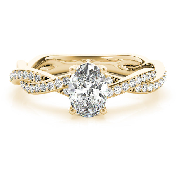 Splendid Ring With Braided Shank Oval Diamond Engagement Ring in 10K/14K gold and platinum with certified lab-grown or natural diamonds