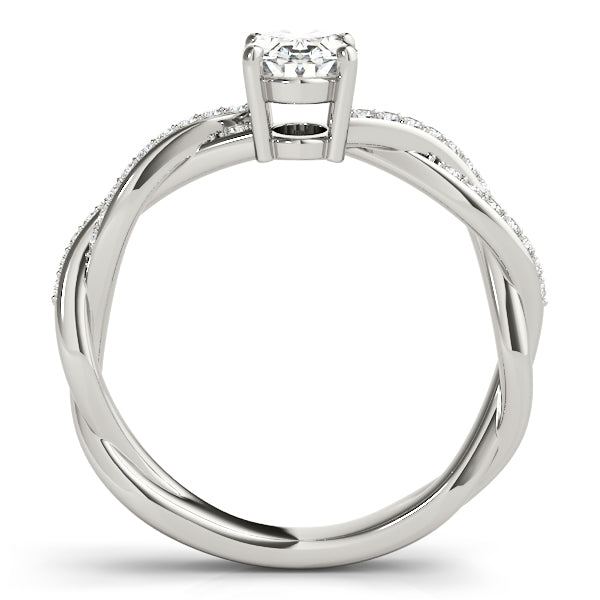 Splendid Ring With Braided Shank Oval Diamond Engagement Ring in 10K/14K gold and platinum with certified lab-grown or natural diamonds