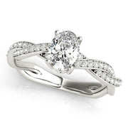 Splendid Ring With Braided Shank Oval Diamond Engagement Ring in 10K/14K gold and platinum with certified lab-grown or natural diamonds