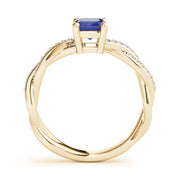 Statement Cut Ring With Braided Shank Emerald Diamond Engagement Ring in 10K/14K gold and platinum with certified lab-grown or natural diamonds