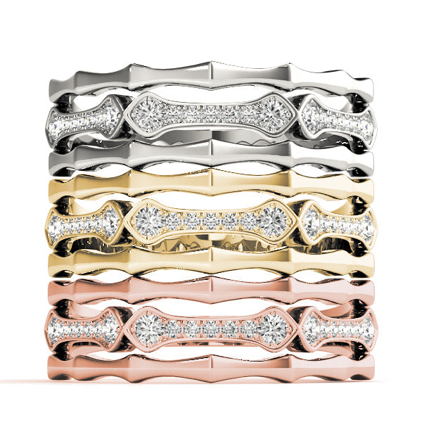 Diamond Half Eternity Ring in Gold & Platinum