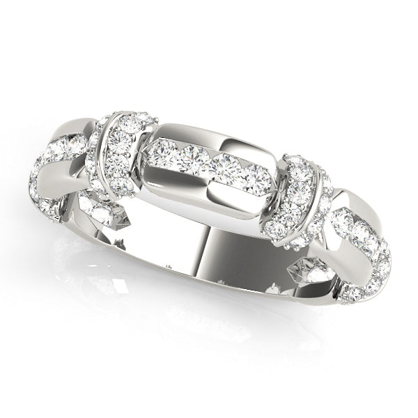 Diamond Half Eternity Ring in Gold & Platinum