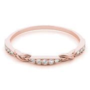 Stackable Vintage Inspired Half Eternity Ring in Gold & Platinum