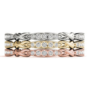 Stackable Vintage Inspired Half Eternity Ring in Gold & Platinum