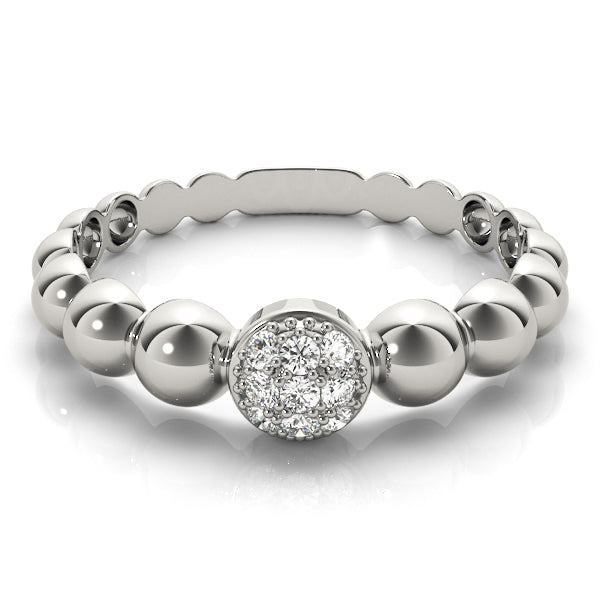 Stackable Half Eternity Ring in Gold & Platinum