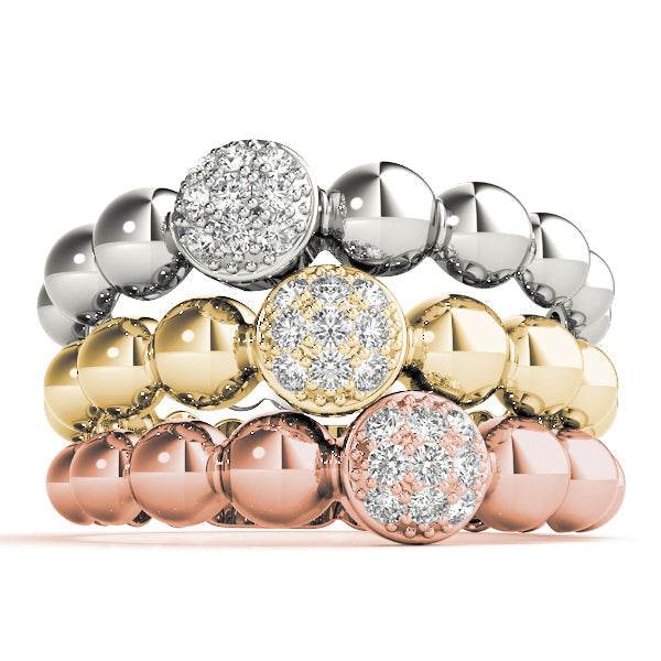 Stackable Half Eternity Ring in Gold & Platinum