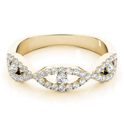 Double Row Infinity Prong Set Half Eternity Ring in Gold & Platinum