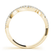 Double Row Infinity Prong Set Half Eternity Ring in Gold & Platinum