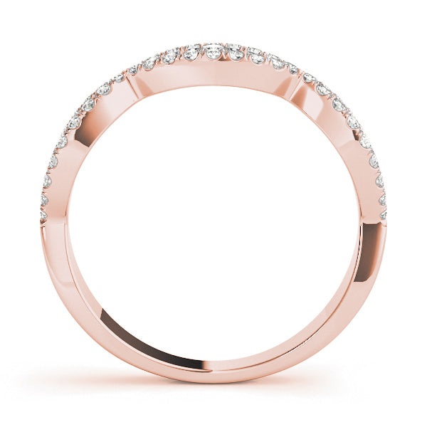 Double Row Infinity Prong Set Half Eternity Ring in Gold & Platinum