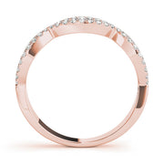 Double Row Infinity Prong Set Half Eternity Ring in Gold & Platinum