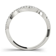 Double Row Infinity Prong Set Half Eternity Ring in Gold & Platinum