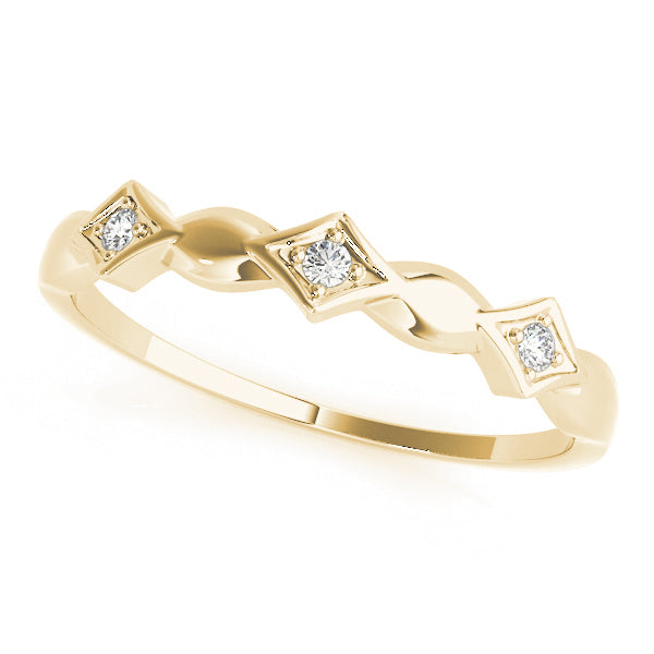 Stackable Half Eternity Ring in 10K/14K gold and platinum with certified lab-grown or natural diamonds
