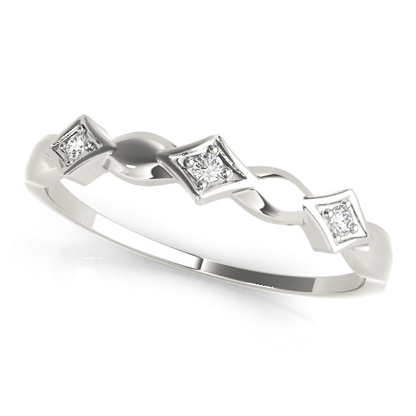 Stackable Half Eternity Ring in Gold & Platinum