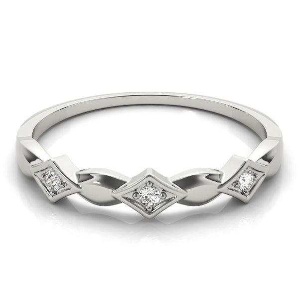 Stackable Half Eternity Ring in Gold & Platinum