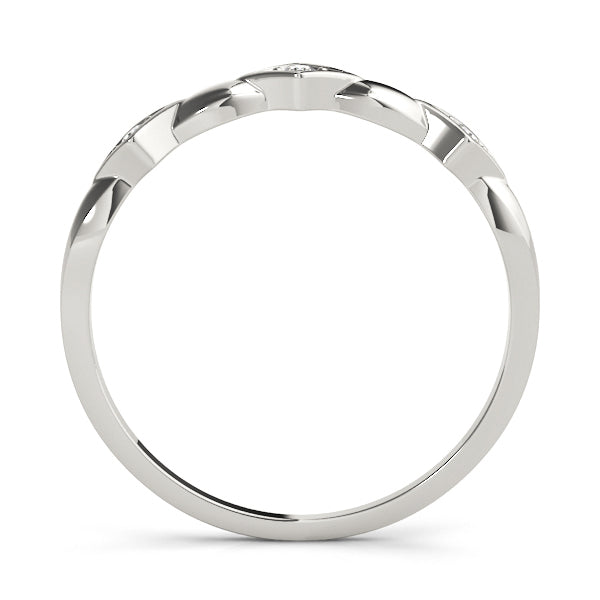 Stackable Half Eternity Ring in Gold & Platinum