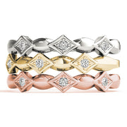 Stackable Half Eternity Ring in Gold & Platinum