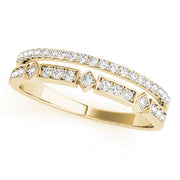 Double Row Half Eternity Ring in 10K/14K gold and platinum with certified lab-grown or natural diamonds