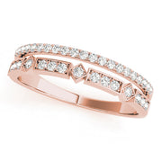 Double Row Half Eternity Ring in Gold & Platinum