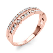 Double Row Half Eternity Ring in Gold & Platinum