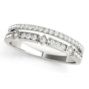 Double Row Half Eternity Ring in Gold & Platinum