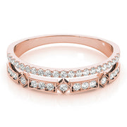 Double Row Half Eternity Ring in Gold & Platinum
