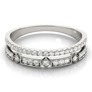 Double Row Half Eternity Ring in Gold & Platinum