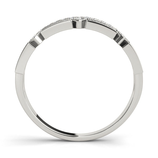 Double Row Half Eternity Ring in Gold & Platinum