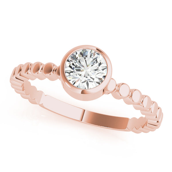 Opulent Fashion Band Round Diamond Engagement Ring in 10K/14K gold and platinum with certified lab-grown or natural diamonds