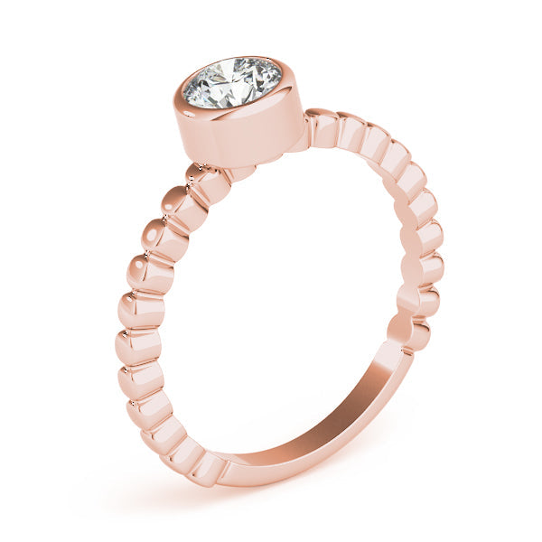 Opulent Fashion Band Round Diamond Engagement Ring in 10K/14K gold and platinum with certified lab-grown or natural diamonds