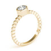 Opulent Fashion Band Round Diamond Engagement Ring in 10K/14K gold and platinum with certified lab-grown or natural diamonds