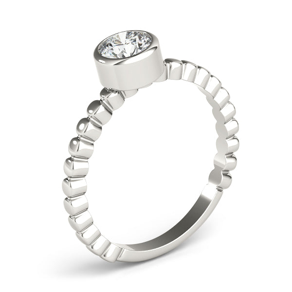 Opulent Fashion Band Round Diamond Engagement Ring in 10K/14K gold and platinum with certified lab-grown or natural diamonds