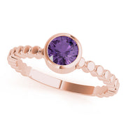 Opulent Fashion Band Round Diamond Engagement Ring in 10K/14K gold and platinum with certified lab-grown or natural diamonds