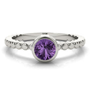 Opulent Fashion Band Round Diamond Engagement Ring in 10K/14K gold and platinum with certified lab-grown or natural diamonds